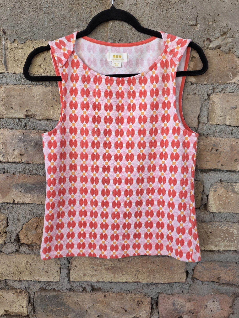 Anthropologie Maeve Geometric Textured Knit Tank Top Small